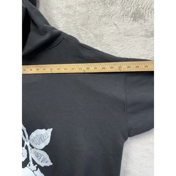 A**holes Live Forever Linda Finegold Rose Hoodie Size Xl Black White Sweatshirt - Picture 6 of 12